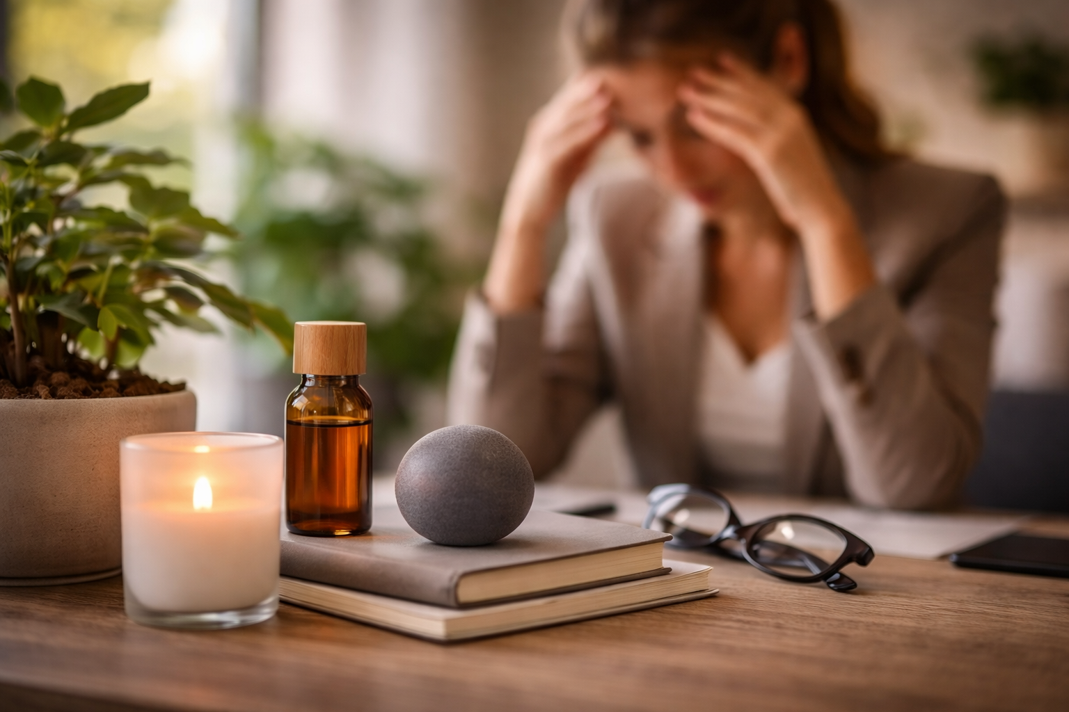 Jooga työyhteisössä tukemassa stressinhallintaa modernissa toimistossa