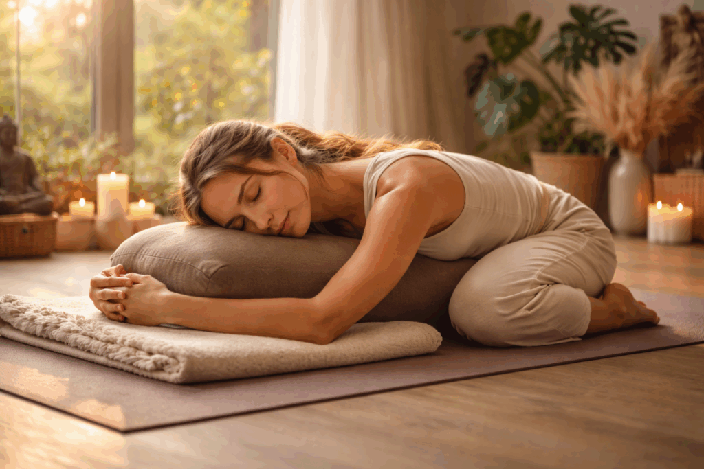 Lempeä jooga ja hermoston palautuminen – turvallinen ja rauhoittava asento