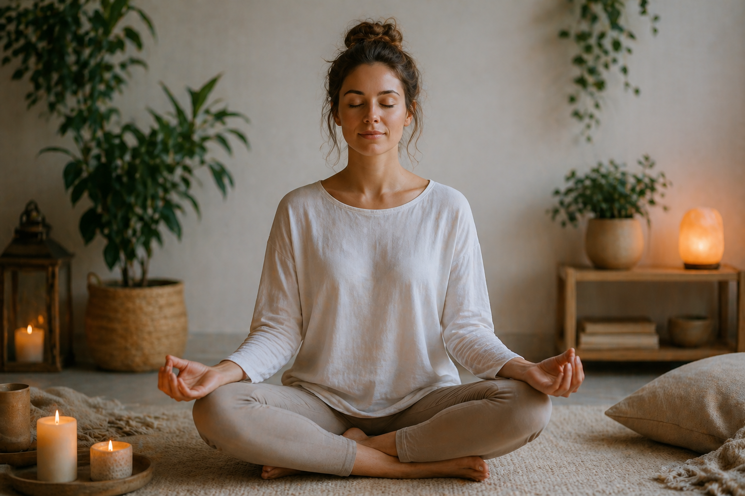 Rauhallinen meditaatiohetki ja levottoman mielen rauhoittaminen