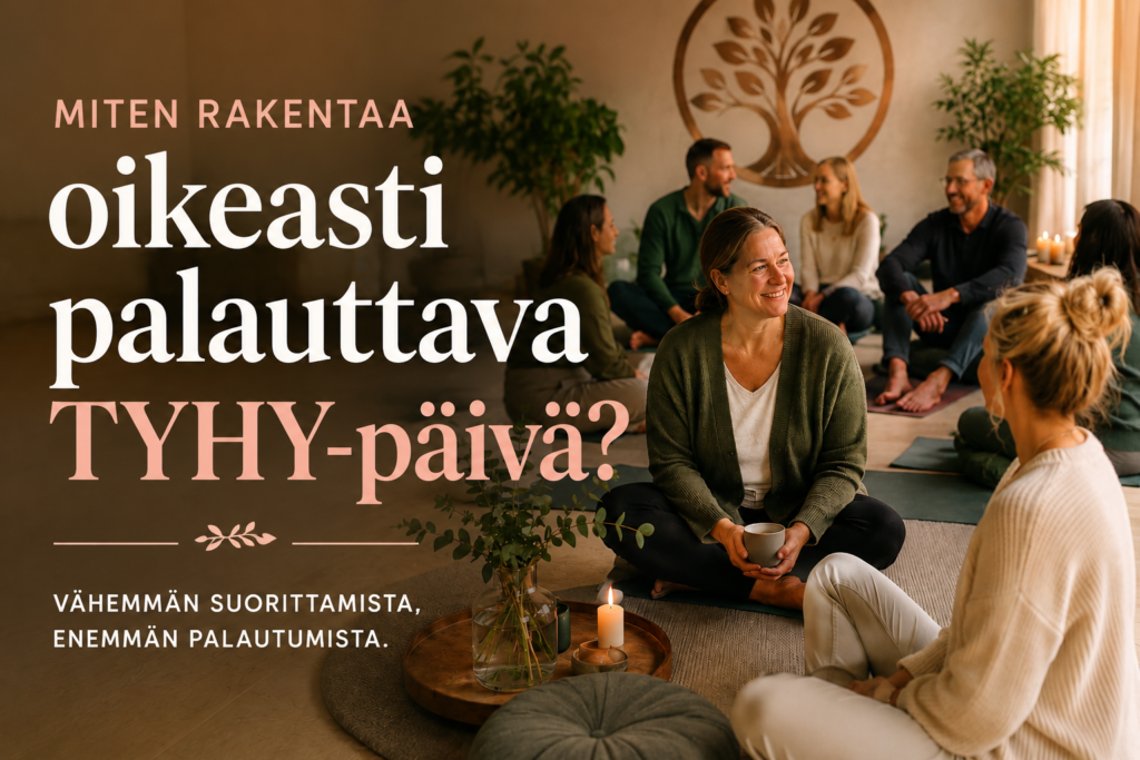Miten rakentaa oikeasti palauttava TYHY-päivä – työhyvinvointia, joogaa ja palautumista työyhteisölle